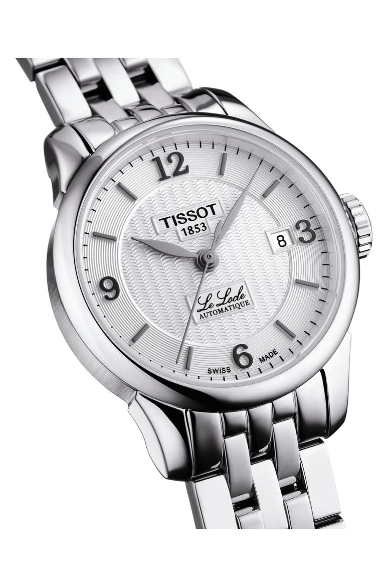 Le Locle Automatic Bracelet Watch, 25.3mm, Alternate, color, SILVER