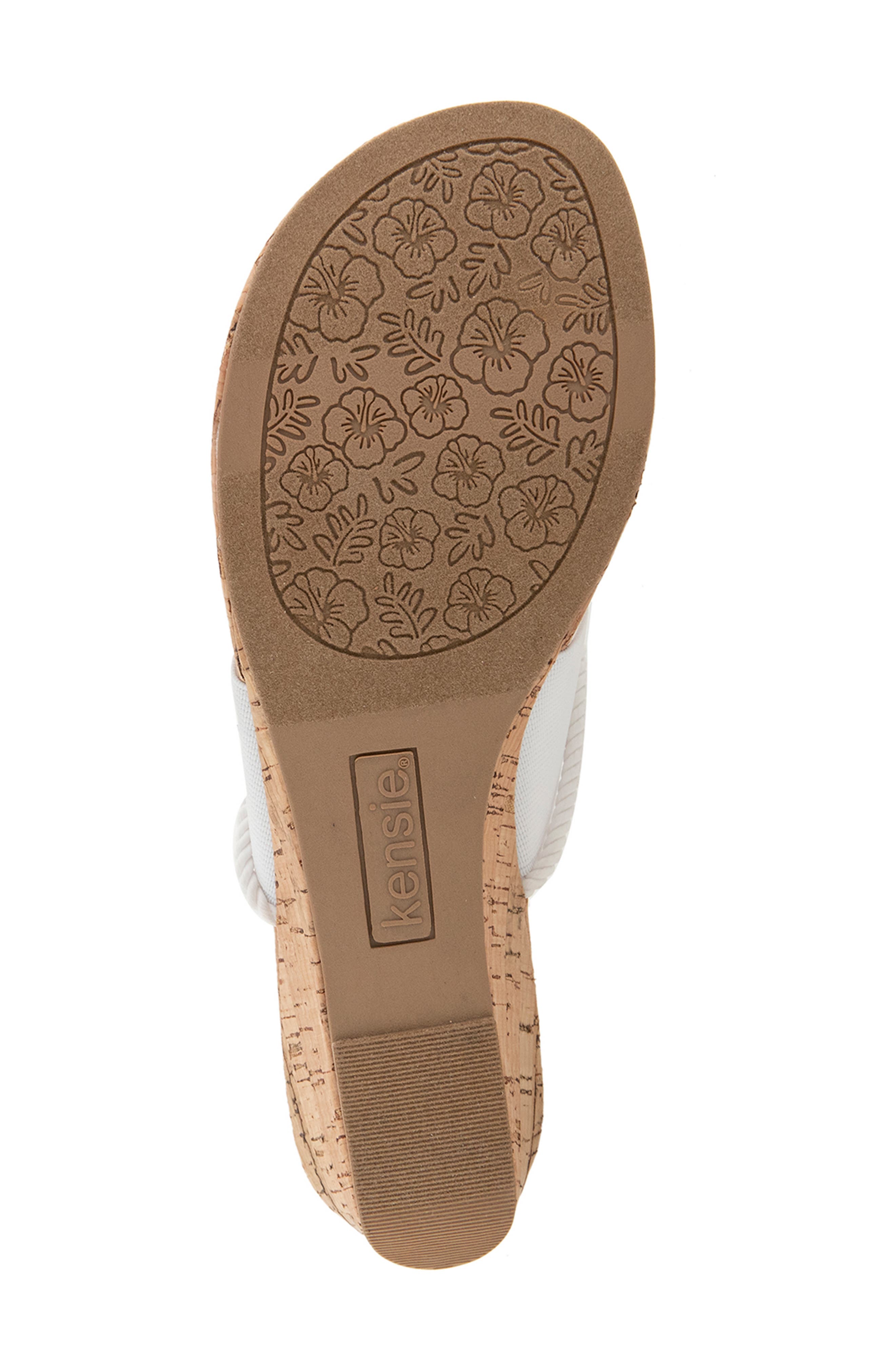 Kensie Deborah Wedge Sandal, Alternate, color, White