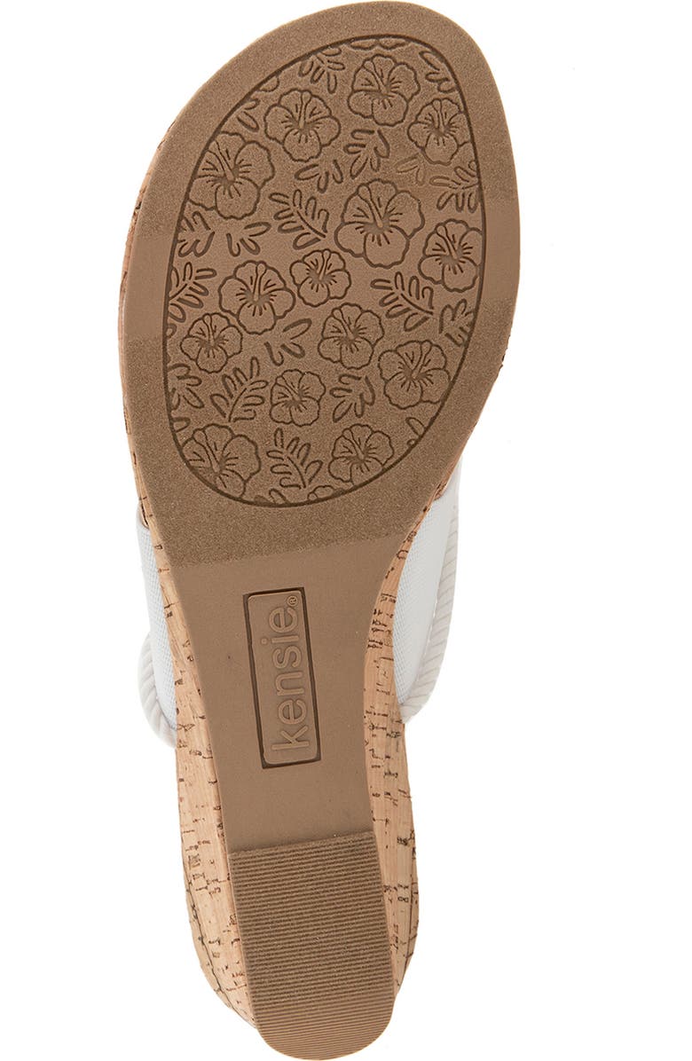 Kensie Deborah Wedge Sandal, Alternate, color, White
