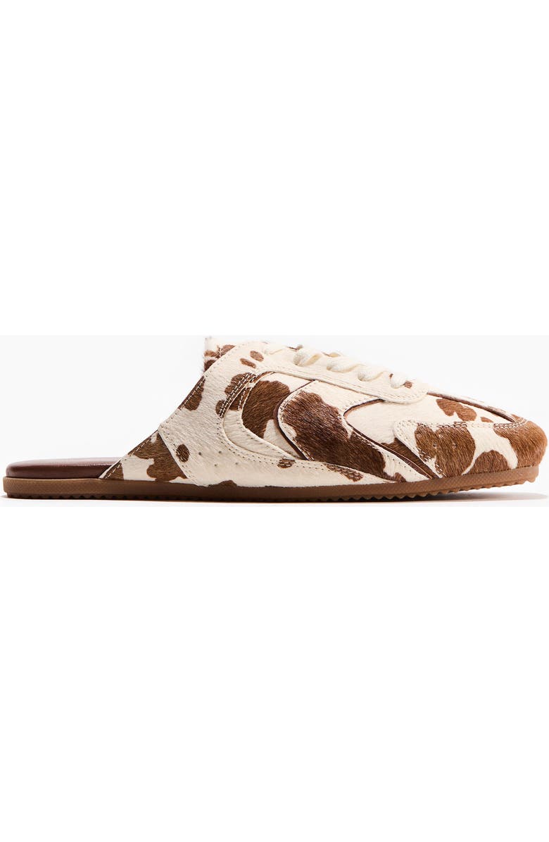 H&M Trainer-style Leather Mules, Alternate, color, Brown/Cowhide Print