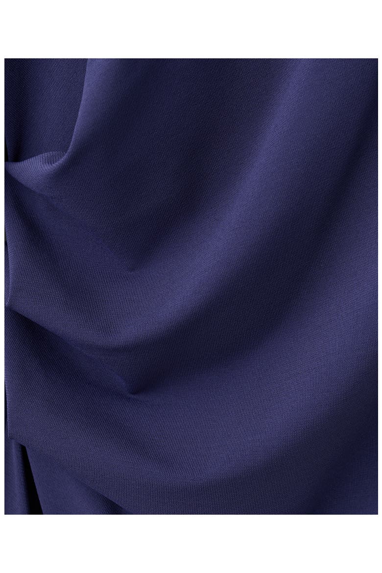 x Kaia Gerber Long Sleeve Drape Asymmetric Gown, Alternate, color, BLUE