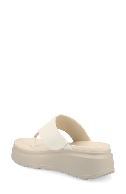 Journee Collection Carah Platform Wedge Sandal In White