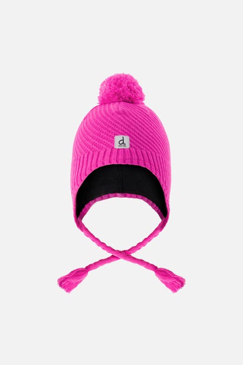 Winter Knit Ear Flap Pompom Hat