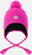 Deux par Deux Winter Knit Ear Flap Pompom Hat