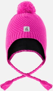 Deux par Deux Winter Knit Ear Flap Pompom Hat
