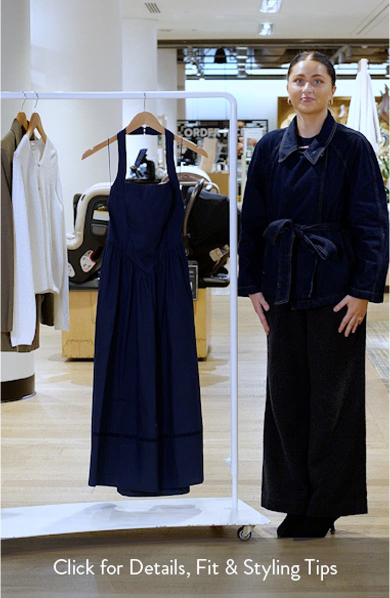 Ladder Stitch Detail Halter Neck Cotton Dress, sales video thumbnail
