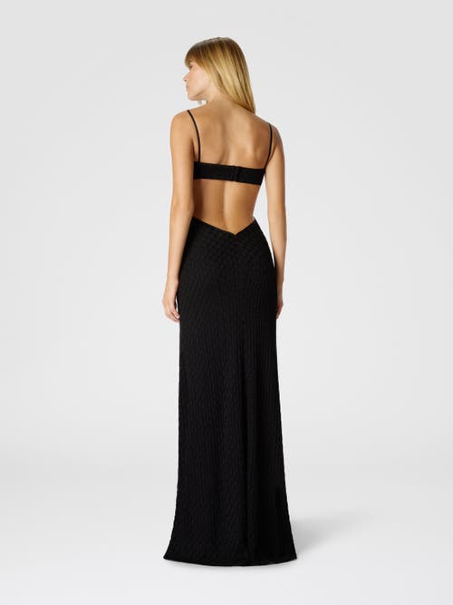 Missoni Cut-out Long Dress With Embossed Lace In Black