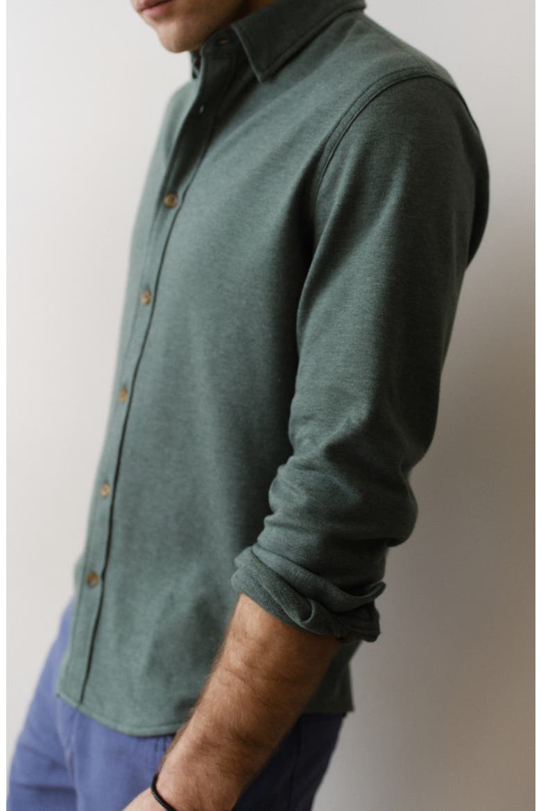 Pacifica Button-Up Shirt, Alternate, color, GREEN HEATHER
