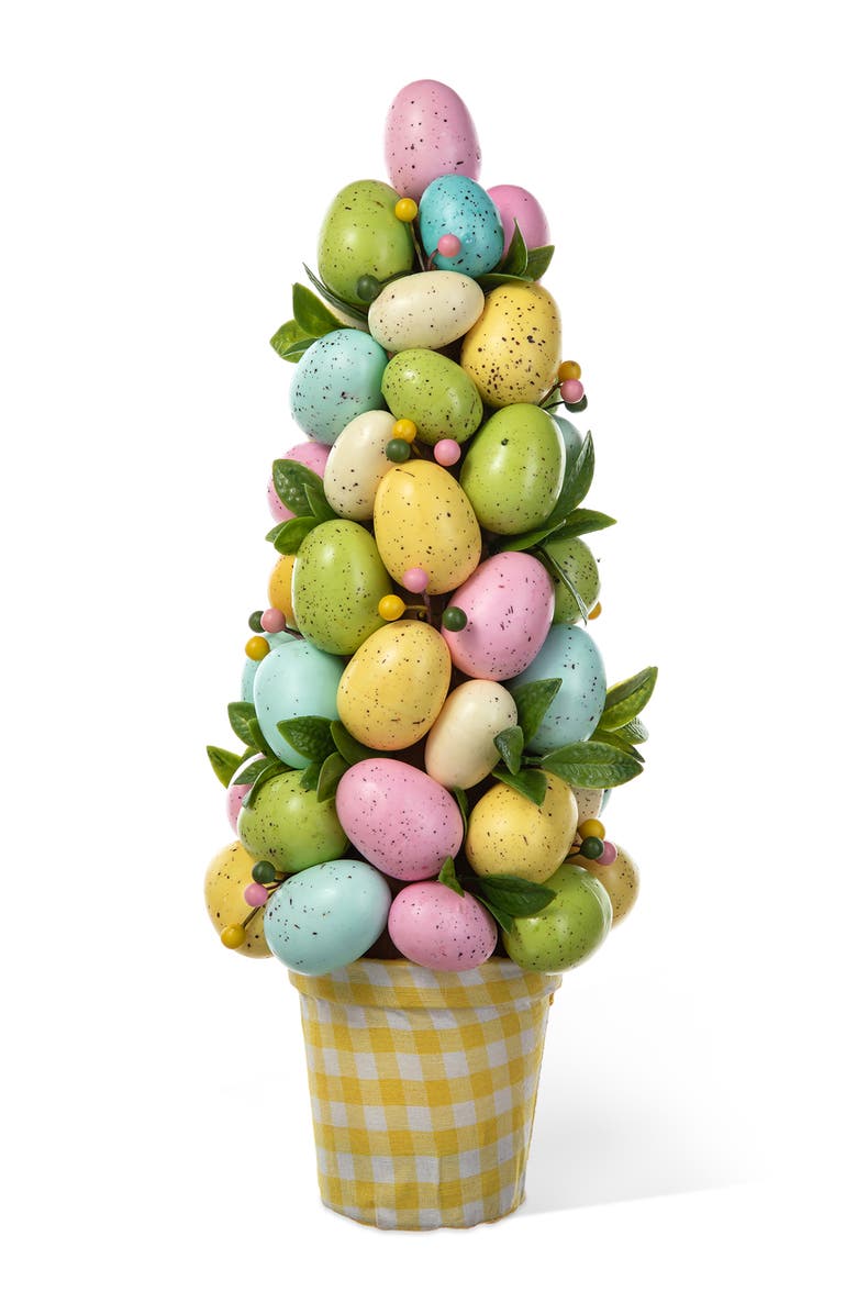 Glitzhome 16"H Easter Egg Table Tree Decor, Main, color, Blue