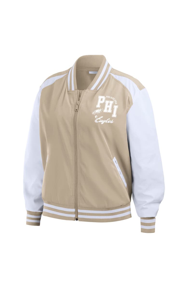 WEAR by Erin Andrews Women's WEAR by Erin Andrews Tan Philadelphia Eagles Tonal Full-Zip Bomber Jacket, Alternate, color, Tan