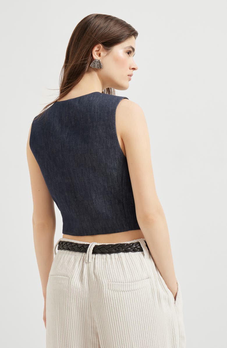 Brunello Cucinelli Vest with monili, Alternate, color, Dark Denim