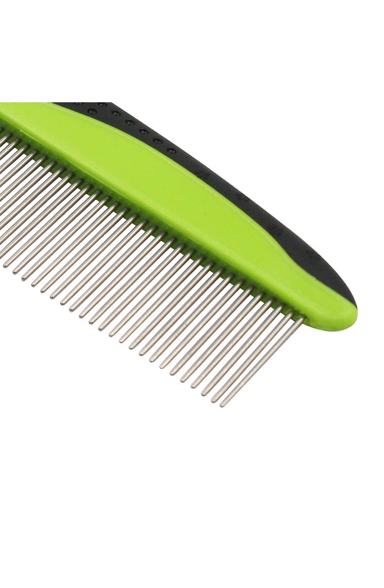 PET LIFE Grip Ease Wide and Narrow Tooth Grooming Pet Comb, Alternate, color, 