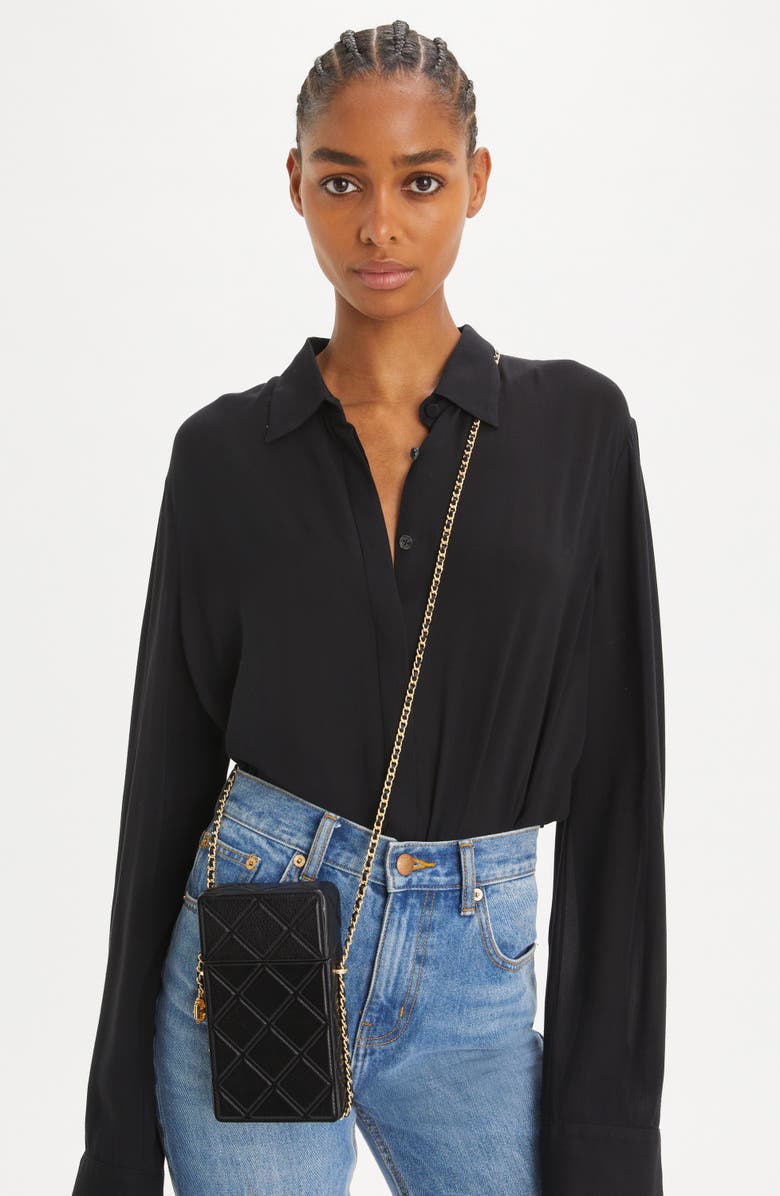 Tory Burch Fleming Leather Phone Crossbody Bag, Alternate, color,