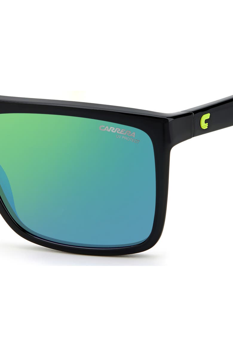 Carrera Eyewear 58mm Rectangle Sunglasses, Alternate, color, Black Green