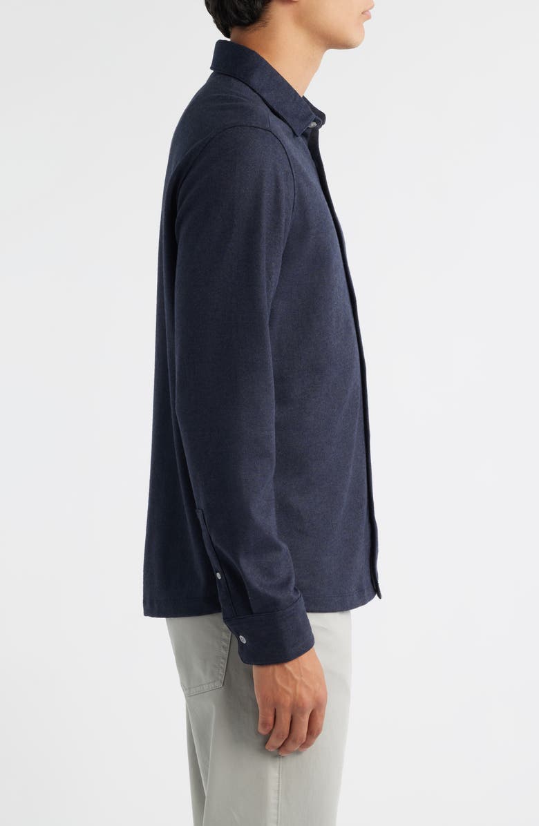 Robert Barakett Alonzo Knit Button-Up Shirt, Alternate, color, Navy