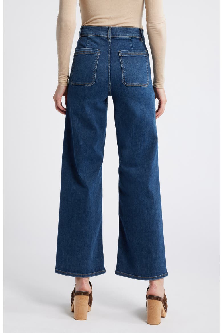 Le Slim Palazzo Bardot Pocket Wide Leg Jeans, Alternate, color, CURSIVE