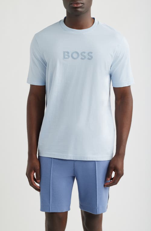 Hugo Boss Boss Terrace Logo Cotton Graphic T-shirt In Blue