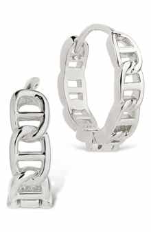 Sterling Forever Haylee Mariner Link Hoop Earrings