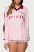 EDIKTED Brooklyn Johnny Collar Cotton Graphic T-Shirt