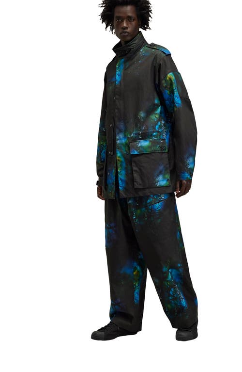 Y-3 Aop Field Jacket In Black/blue Multicolor