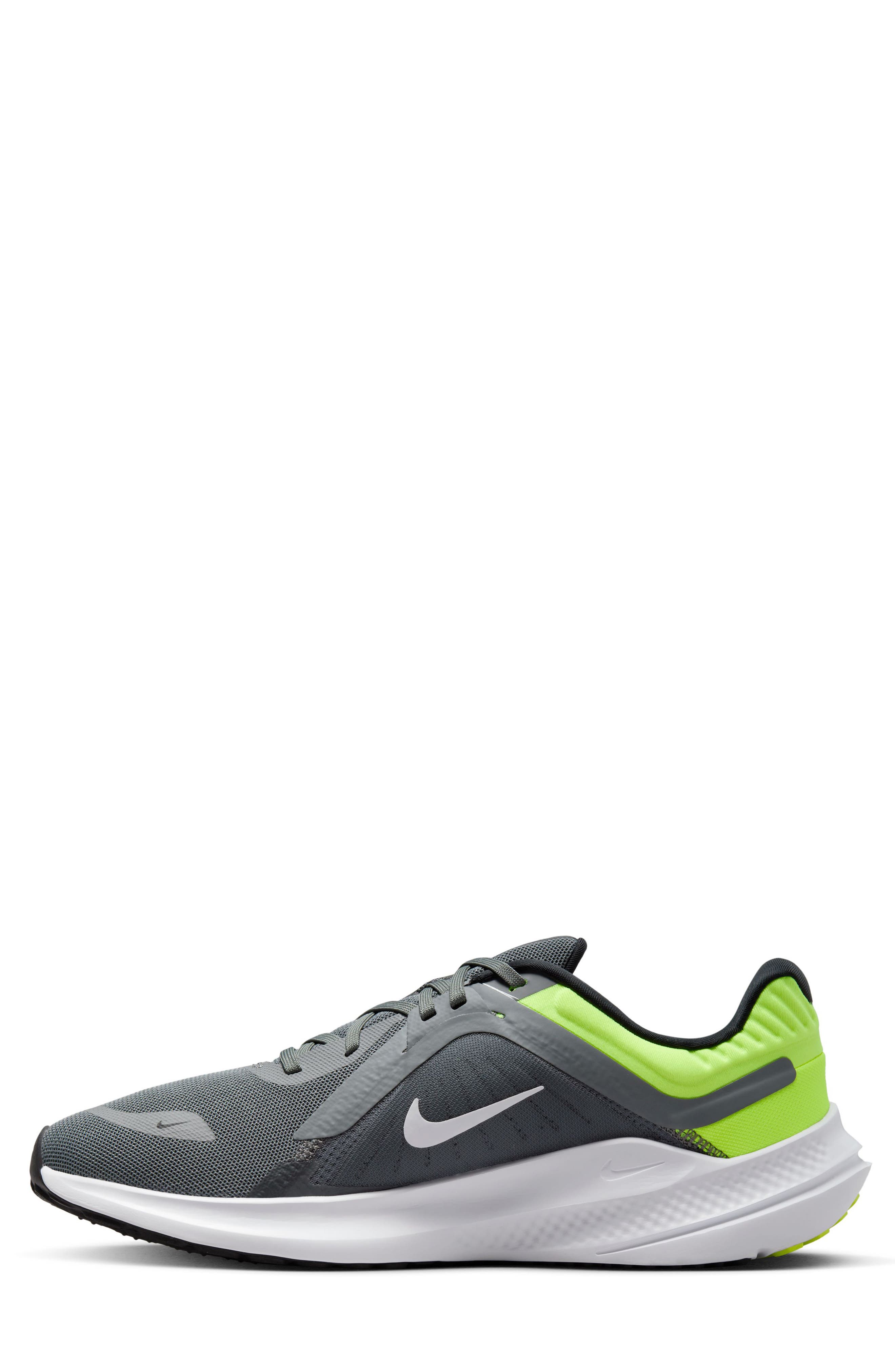 Nike Quest 5 Road Running Shoe, Alternate, color, Smoke Grey/ White/ Volt