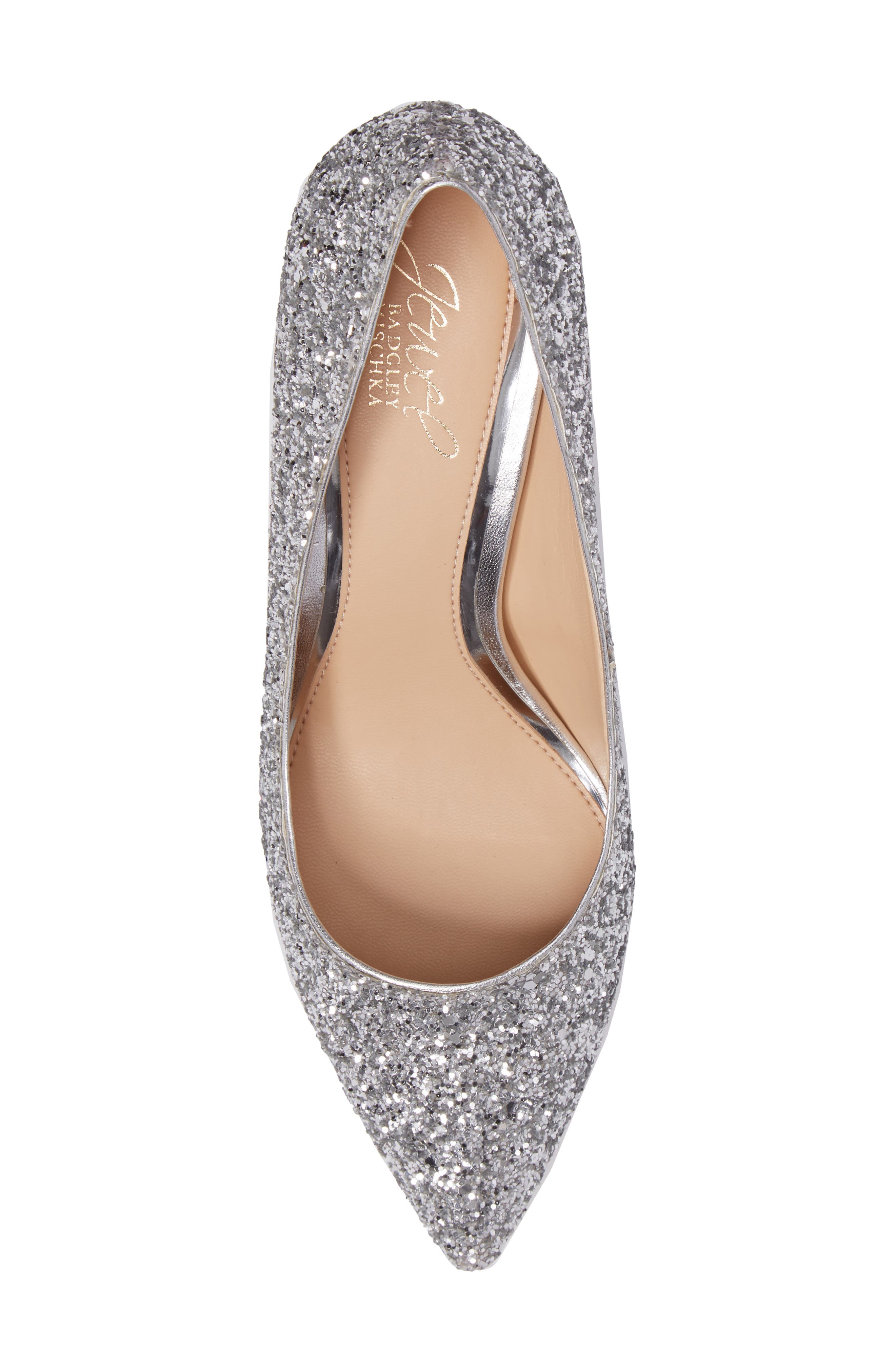 Jewel Badgley Mischka Lyla Glitter Pointy Toe Pump, Alternate, color, 