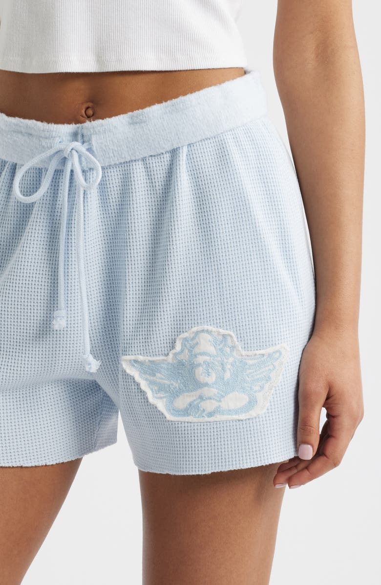 BOYS LIE Aura Let Love Guide My Way Graphic Sweat Shorts, Alternate, color, Blue