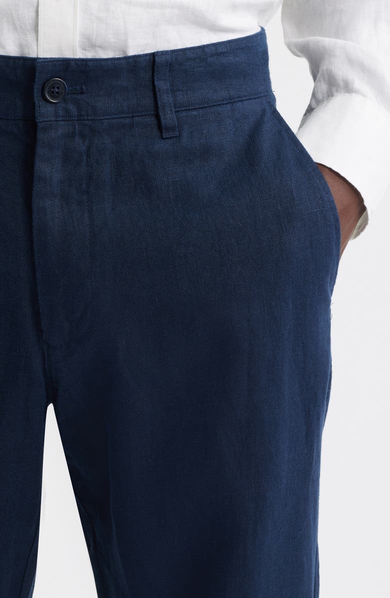 NN07 1454 Aden Flat Front Linen Chinos, Alternate, color, Navy Blue