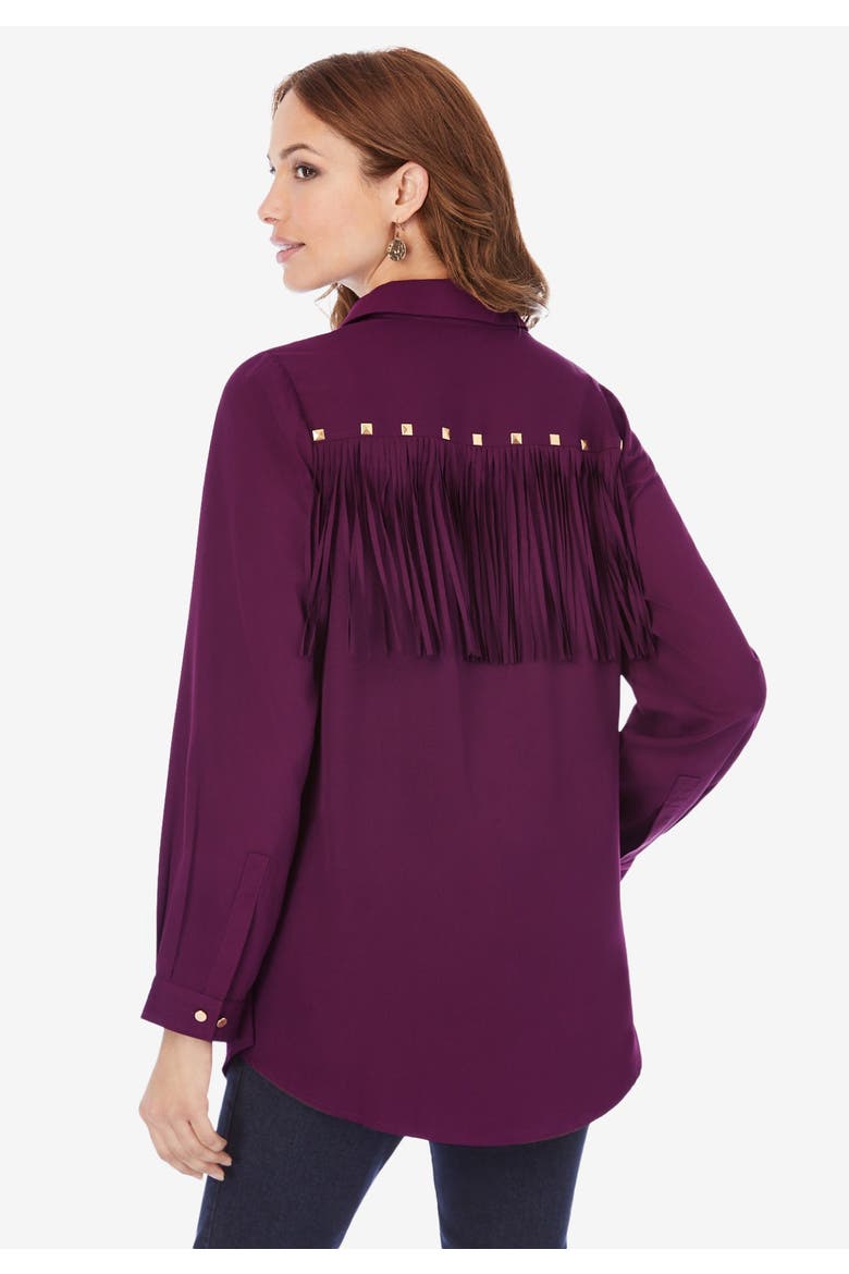 Fringe Big Shirt, Alternate, color, BLACK