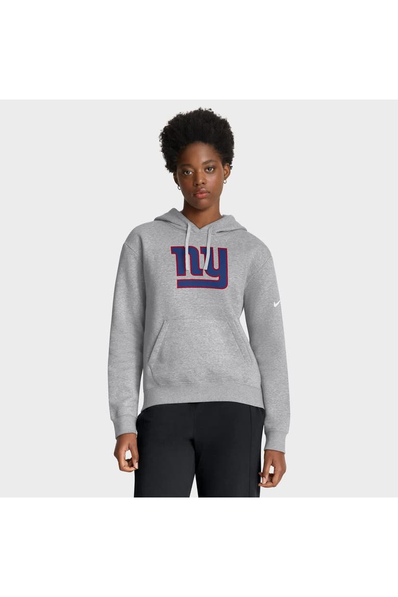 Women's Nike Heather Gray New York Giants Club Fleece Pullover Hoodie, Main, color, Heather Gray
