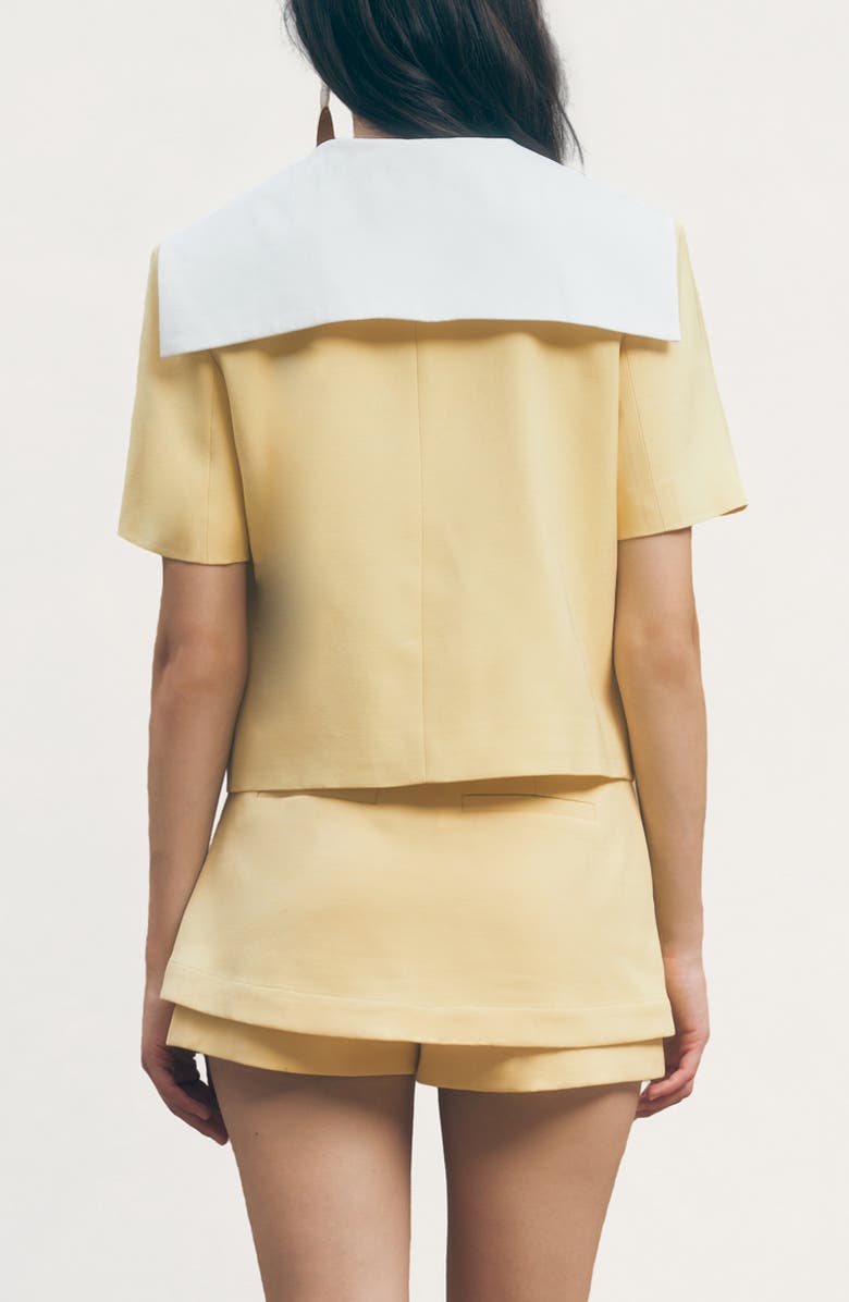 MAUDE CLUB Lennox Short Sleeve Jacket, Alternate, color, Butter Yellow