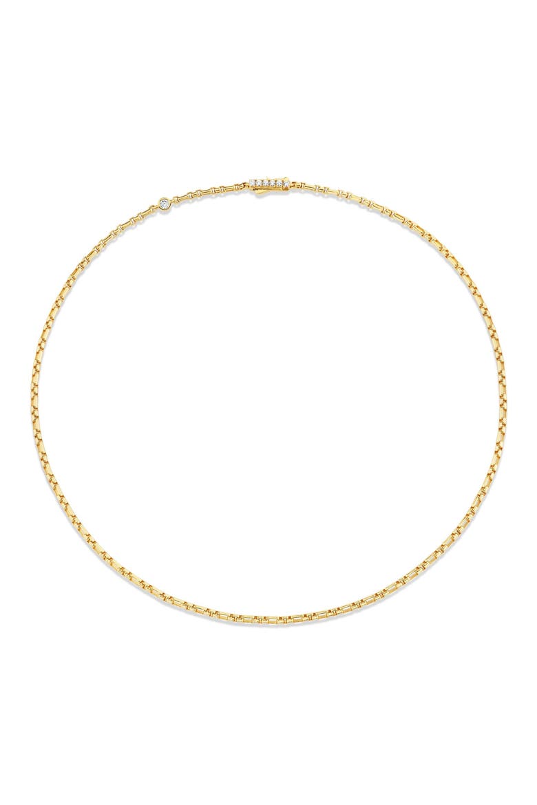 Layer Up Station Box Chain Necklace, Alternate, color, 18KT YELLOW GOLD / CLEAR STONE