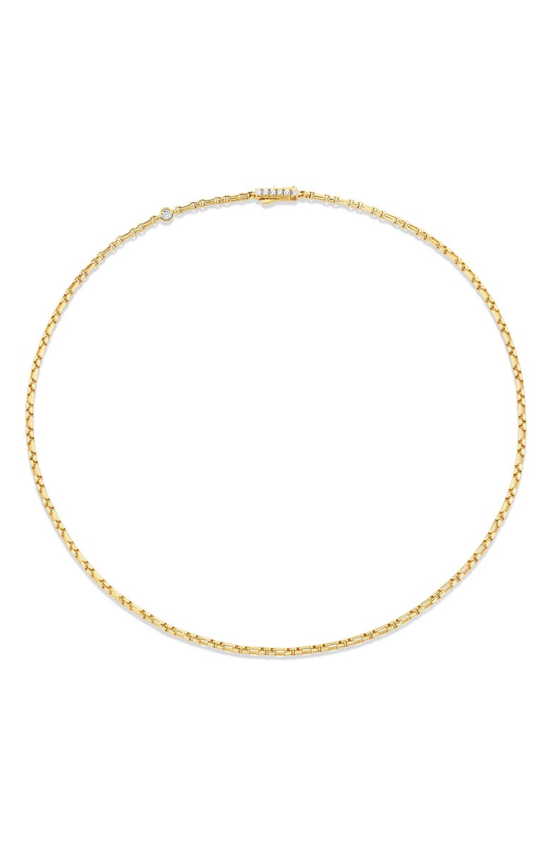 Crislu Layer Up Station Box Chain Necklace, Alternate, color, 18Kt Yellow Gold / Clear Stone