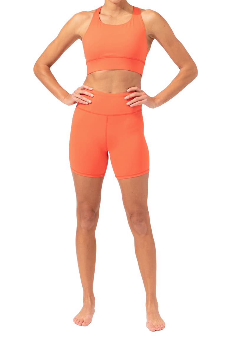 Strappy Sports Bra, Alternate, color, TANGO