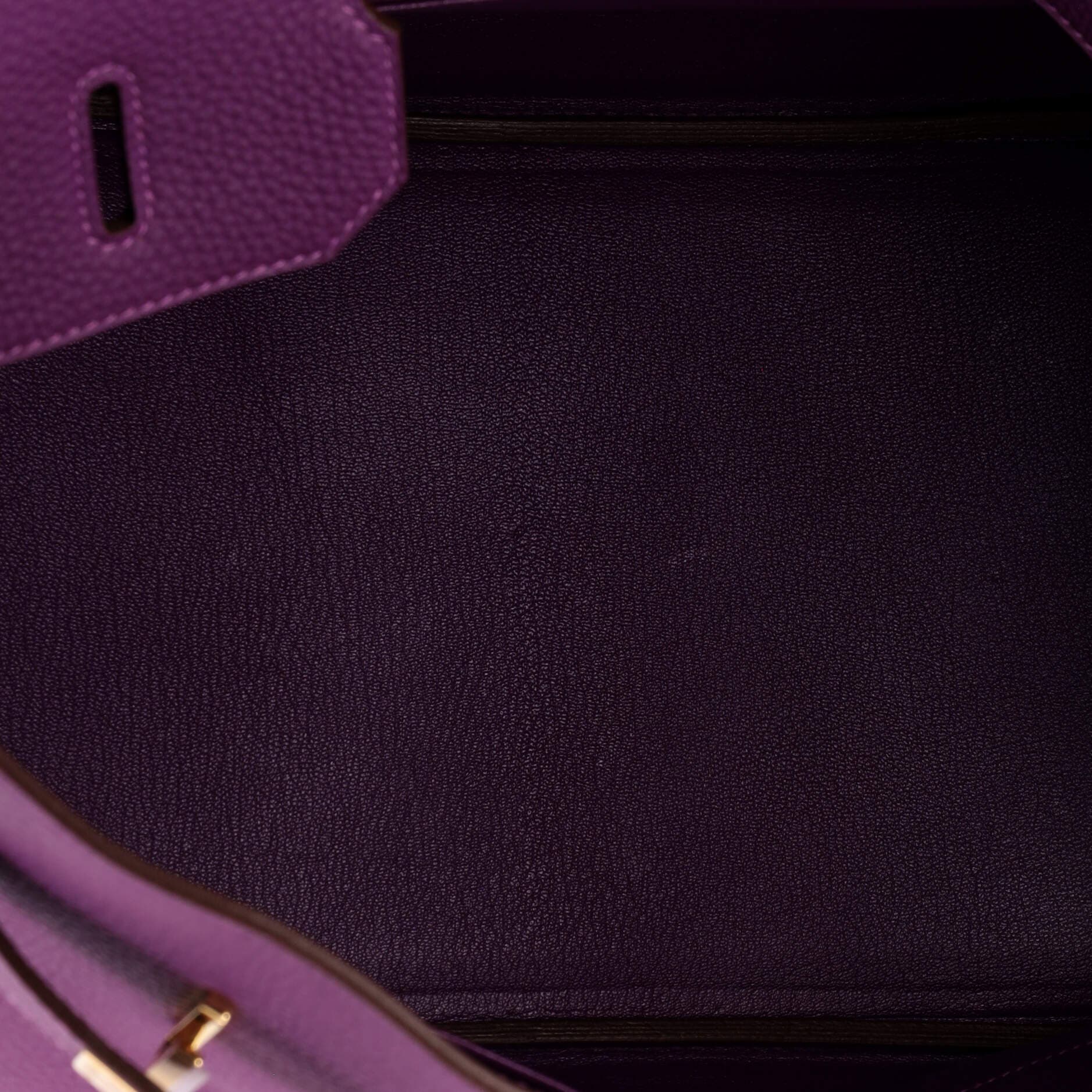 Pre-Owned Hermes Birkin Handbag Purple Togo with Gold Hardware 35, Alternate, color, Anemone