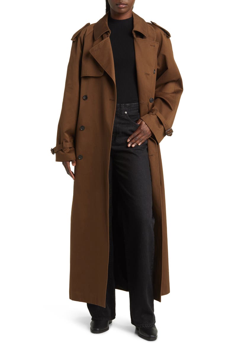 Wool Trench Coat, Main, color, BROWN