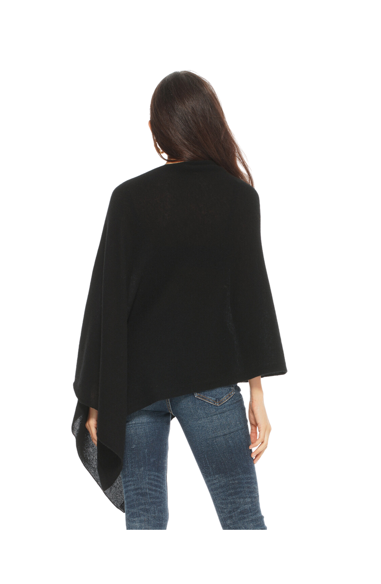 Monticelli Cashmere Essential Pure Cashmere Poncho, Alternate, color, Black