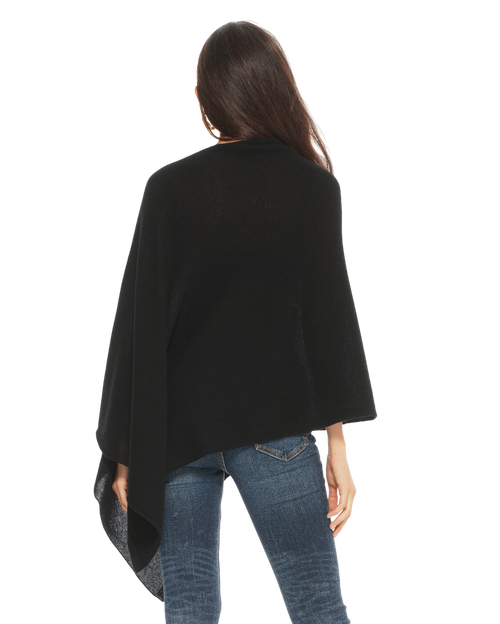 Monticelli Cashmere Essential Pure Cashmere Poncho In Blue