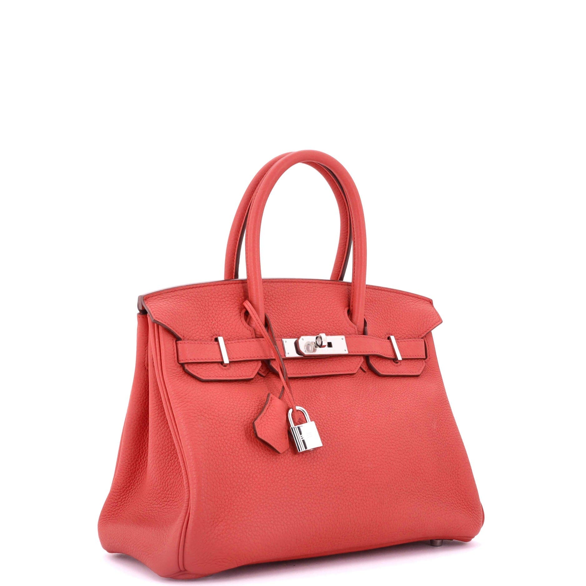 Pre-Owned Hermes Birkin Handbag Pink Clemence with Palladium Hardware 30, Alternate, color, Bougainvillier