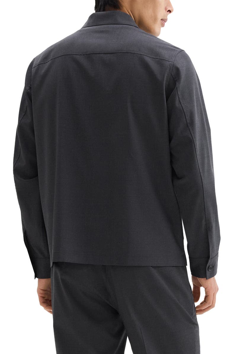 Theory Travel Motion Wool Blend Overshirt, Alternate, color, Charcoal Melange