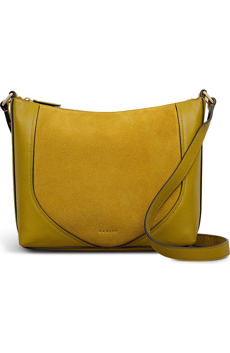 Radley Wood Park Suede Crossbody Bag, Main, color, Ochre