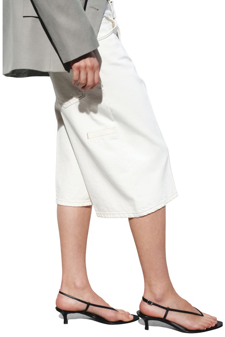 Denim Bermuda Shorts, Alternate, color, OFF WHITE