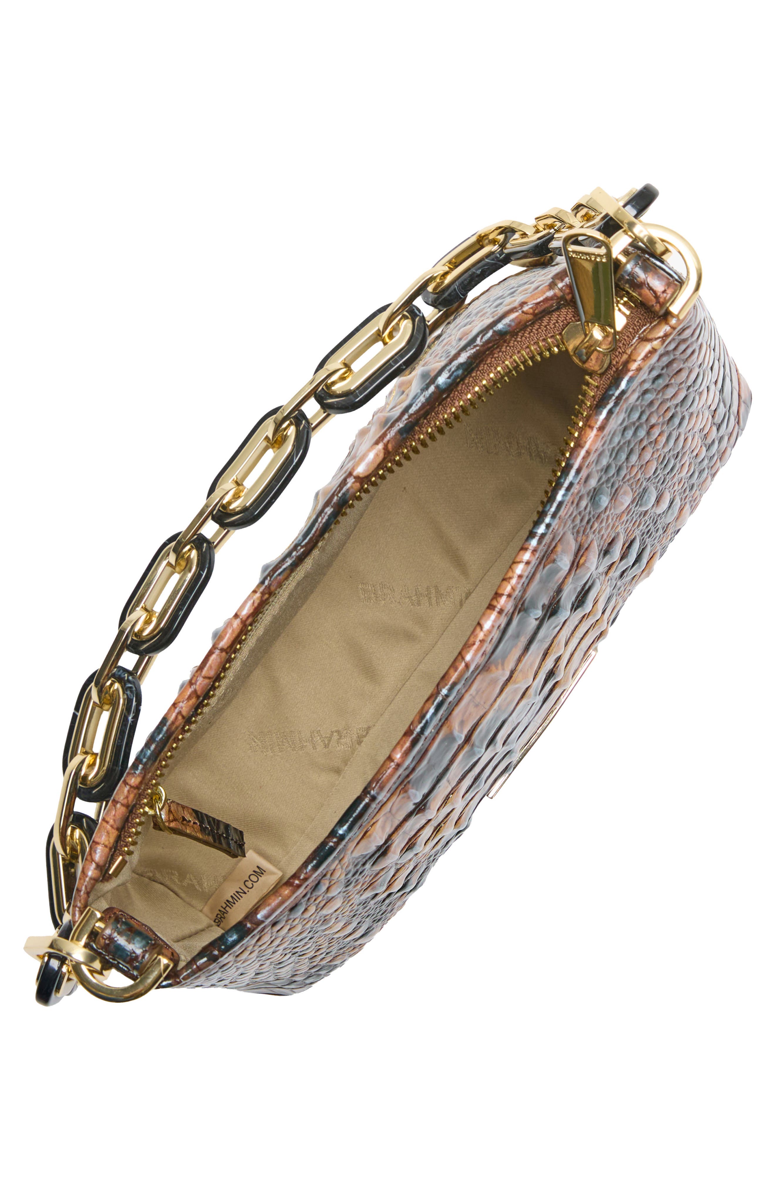 Brahmin Mod Lorelei Tiger Stripe Croc Embossed Leather Shoulder Bag, Alternate, color, 