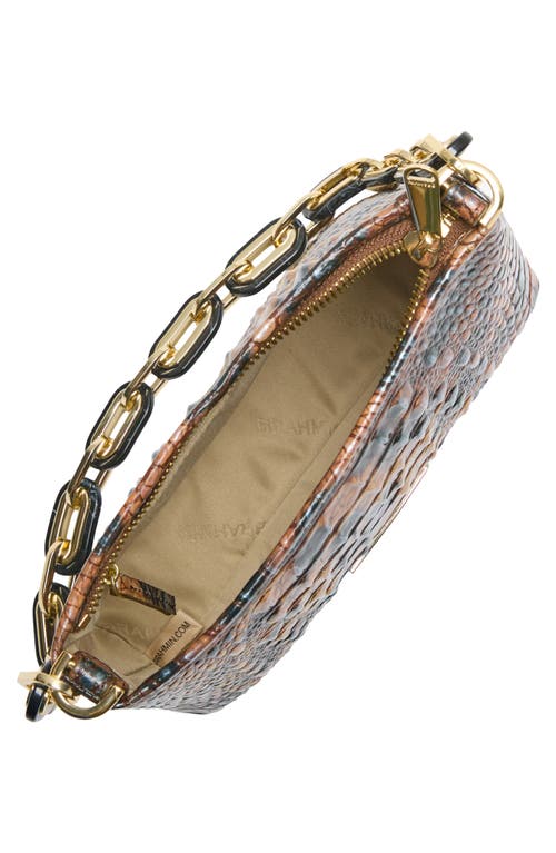 Brahmin Mod Lorelei Tiger Stripe Croc Embossed Leather Shoulder Bag In Animal Print