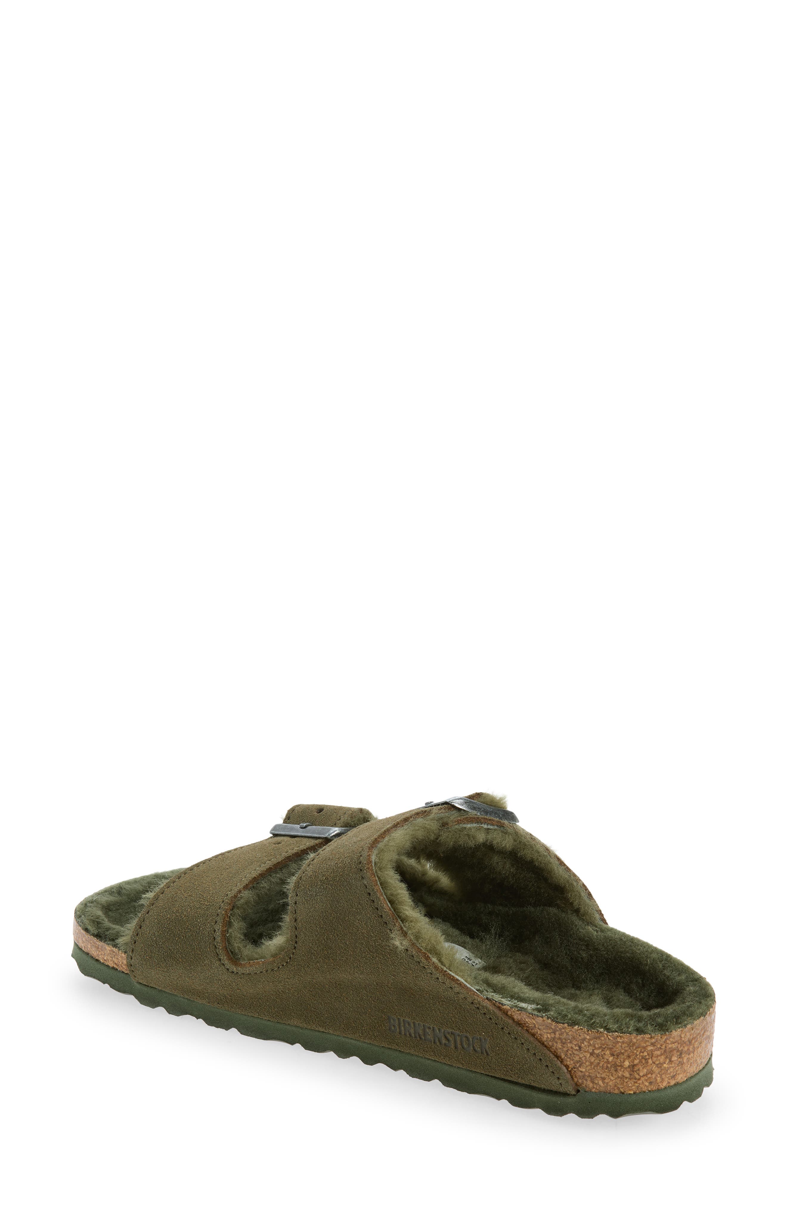 Arizona Genuine Shearling Lined Slide Sandal, Alternate, color, THYME/ THYME