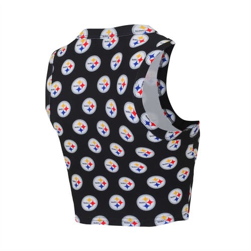 Concepts Sport Pittsburgh Steelers Gauge Allover Print Cropped Tank Top & Shorts Sleep Set