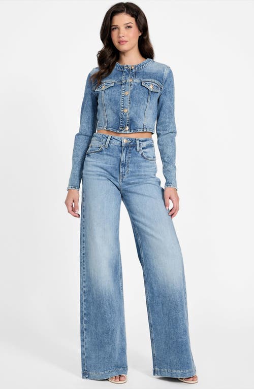 GUESS GUESS GEMMA CROP DENIM JACKET 