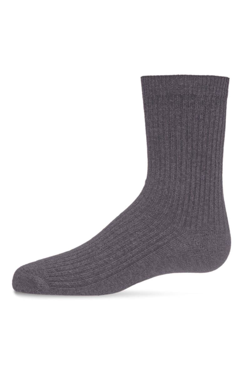 Ribbed Rich Crew Socks, Main, color, Slate Gray