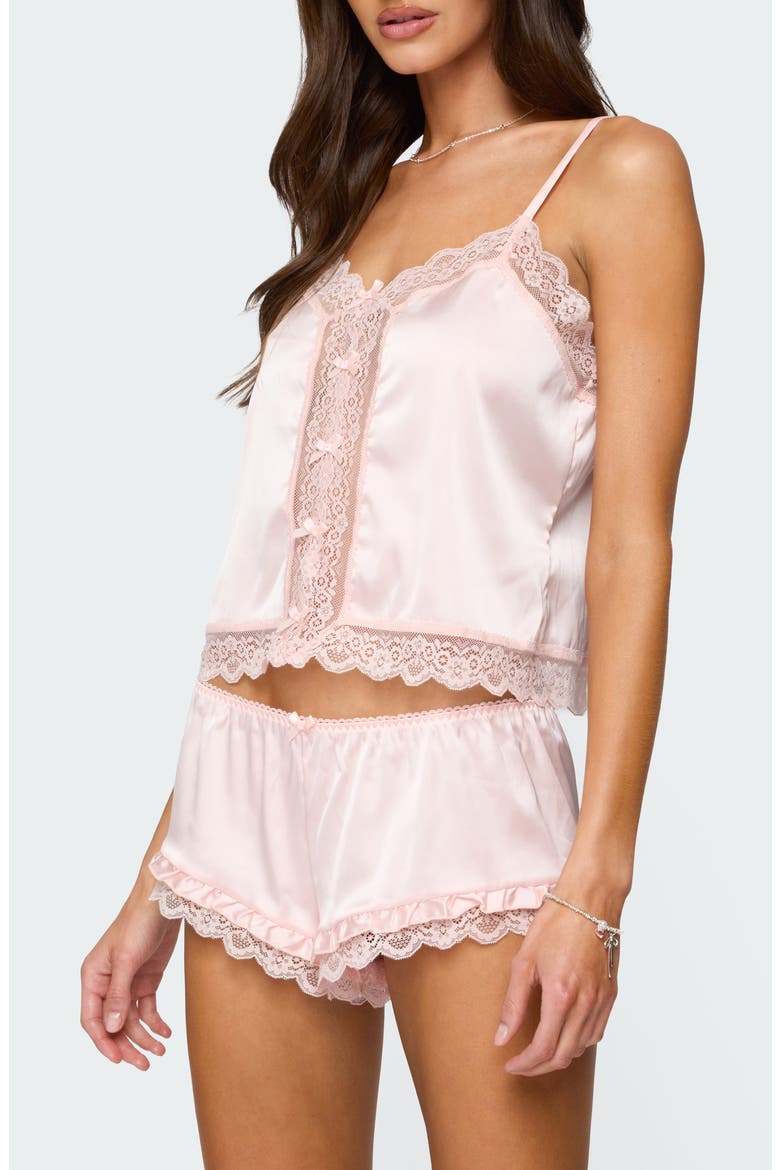 Clair Lace Trim Satin Camisole, Alternate, color, LIGHT-PINK