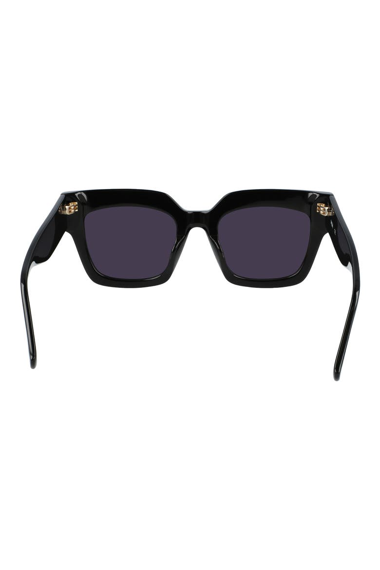 51mm Logo Plaque Square Sunglasses, Alternate, color, BLACK